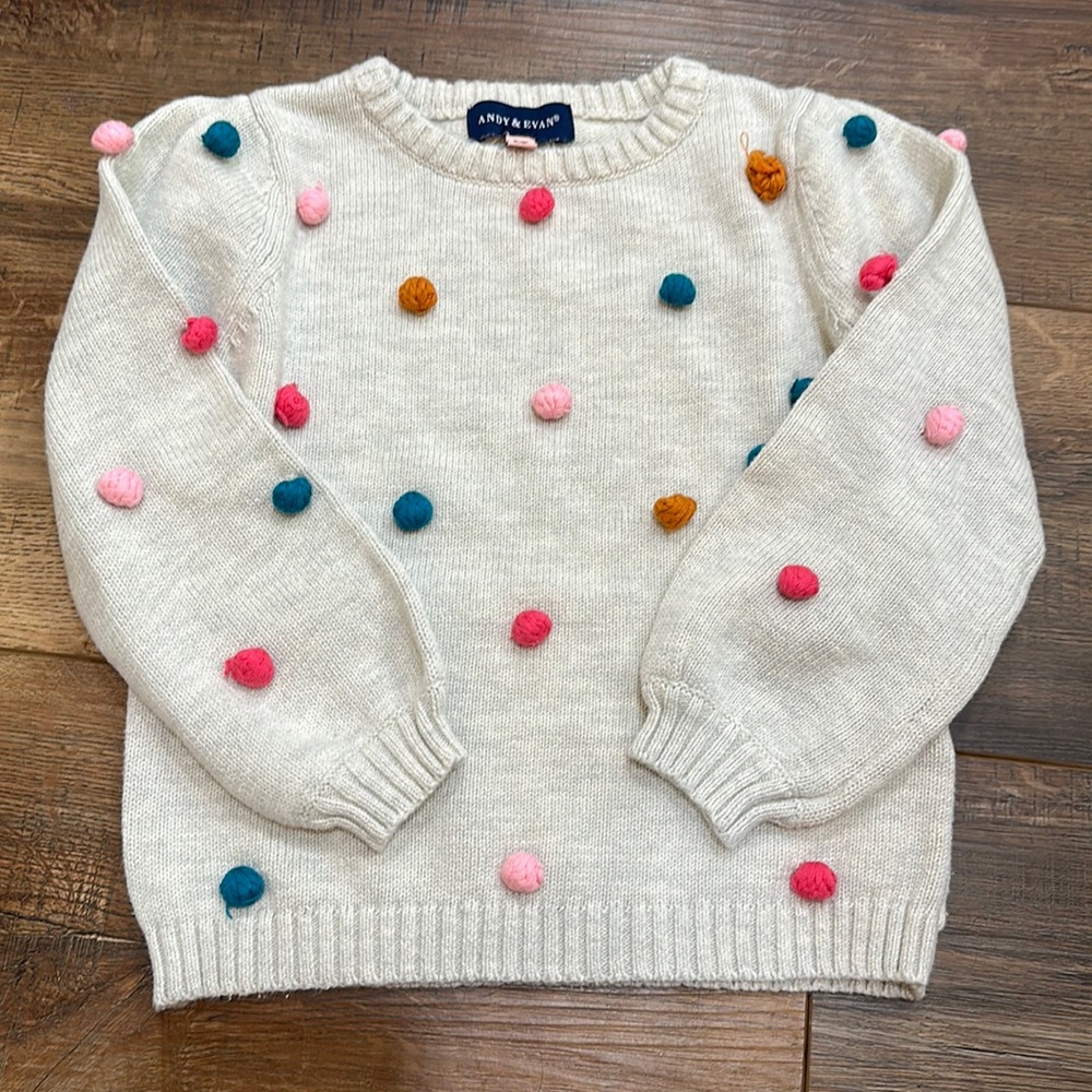 Andy & Evan polka dot puff sweater